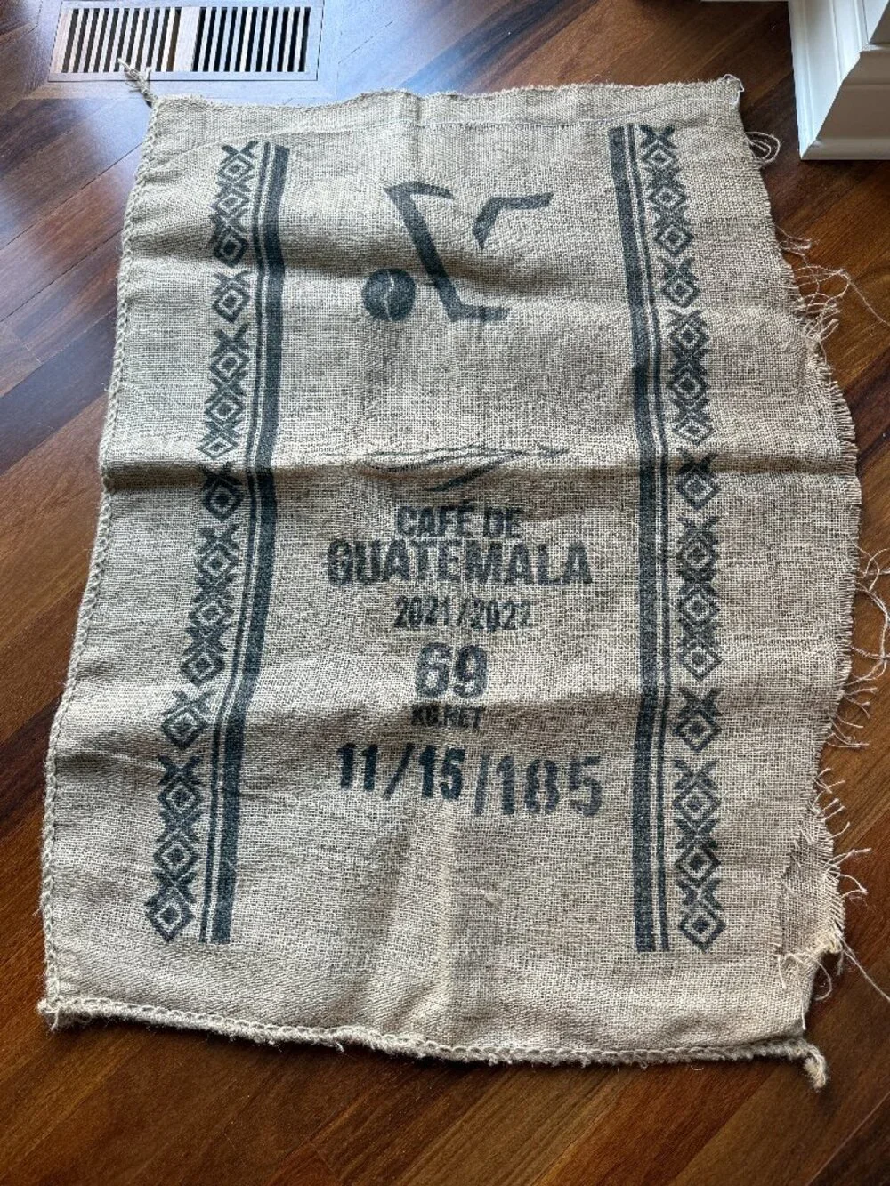 Large Authentic Guatemalan Burlap Coffee Bean Sack Bag